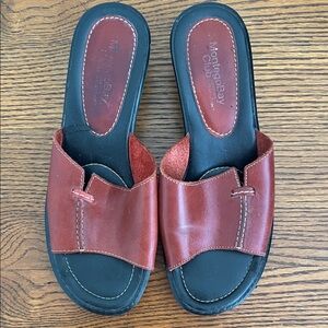 Montego Bay Club Red Leather Mules